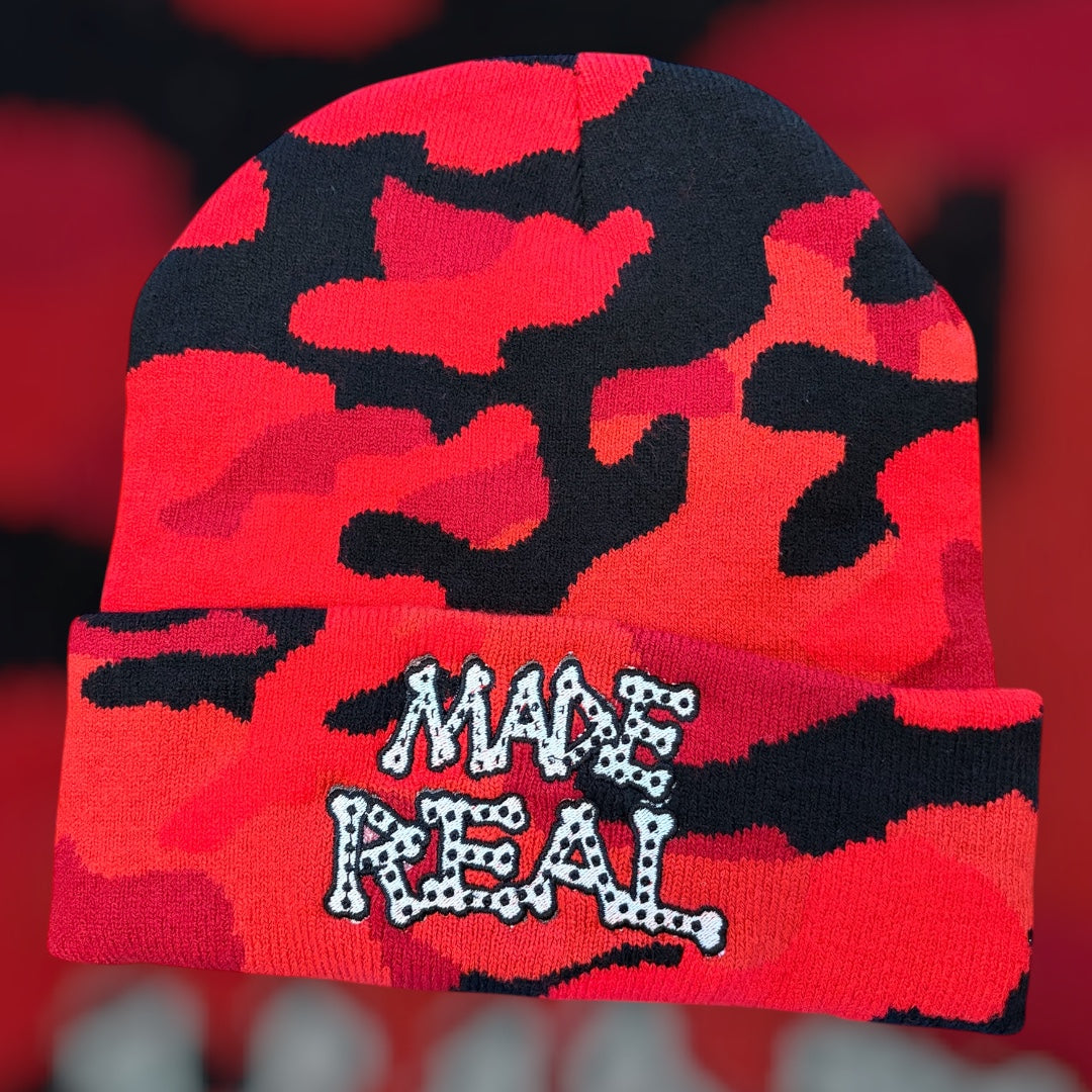 MADE REAL RED CAMOUFLAGE BEANIE